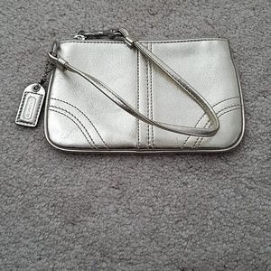 Coach metallic wristlet